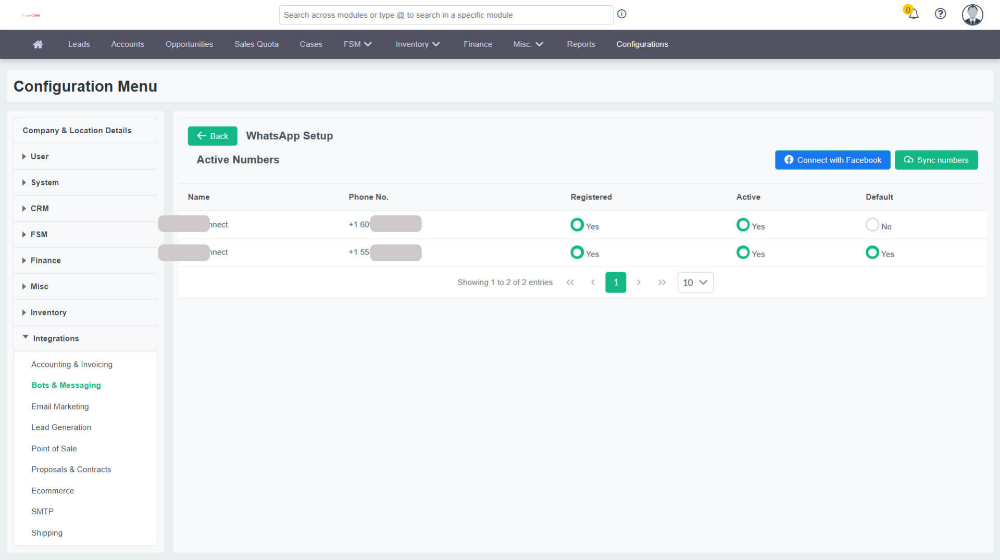 LionO360 CRM WhatsApp Integration