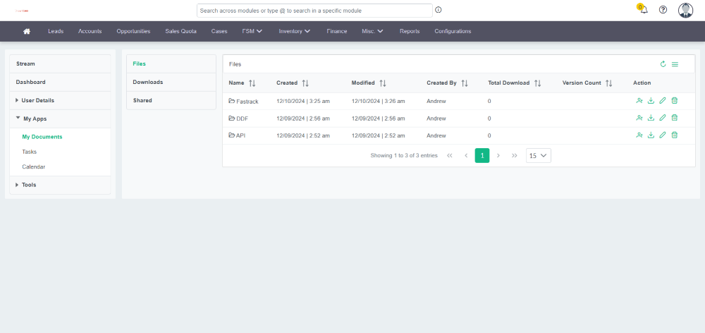 LionO360 CRM Document Management